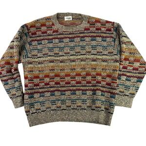 Missoni Sport Sweater Mens XL Geometric Wool Coogi Style Made in Italy Rap